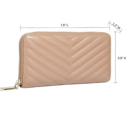 Daisy Rose Womenâs Zip-Around Wallet & Phone Clutch BLUSH RFID Blocking - Vegan