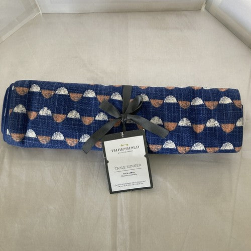 New 14â X 72â Threshold Table Runner 100% Cotton Blue White Pink Target Oeko-Tex