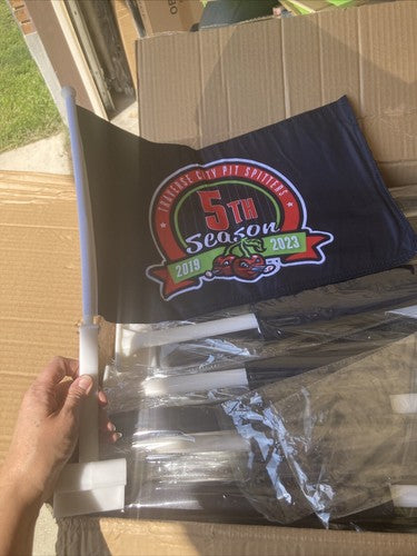 QTY: 2 NEW CAR FLAG Traverse City Pit Spitters Flags 5th Season Michigan