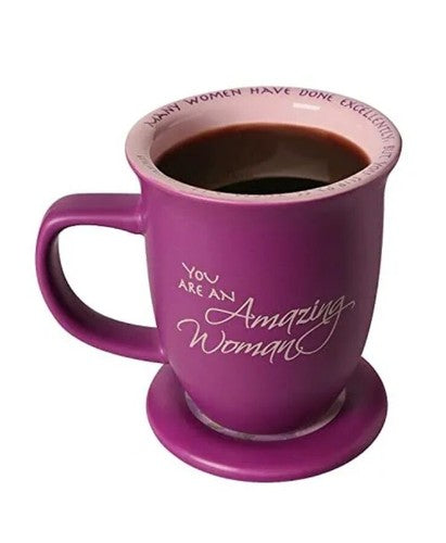 NEW Amazing Woman 14Oz Mug And Coaster/lid Ceramic Large Coffee Or Tea Cup Dusky