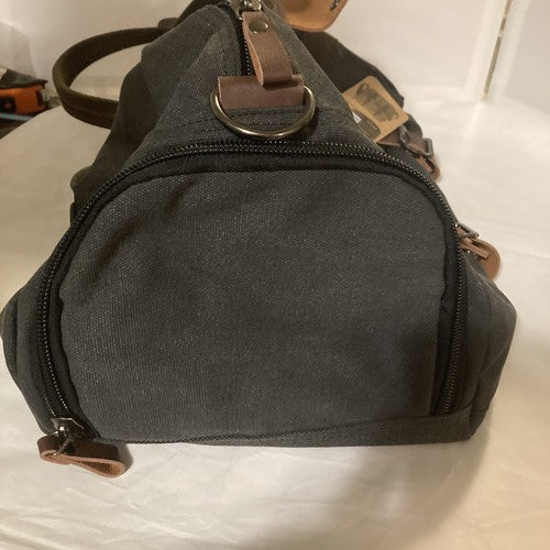 Menâs Travel Duffel Bag Waterproof Canvas Genuine Leather Weekend Bag Large Grey