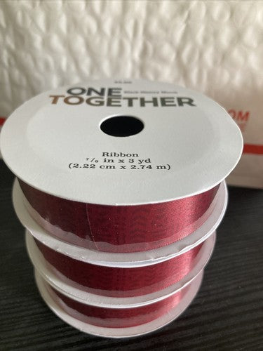 3 Ribbon 7/8â 3 Yard  Black History Month One Together Craft Plum Maroon Craft