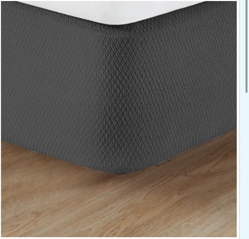 NEW Knit2Fit Full/Queen Box Spring Cover Ember Grey Gray Diamond 59â x 79â x 9â
