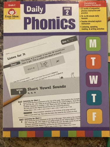Work Book LOT Grade 2 Daily Phonics Spectrum  Math Reading Homeschool Education