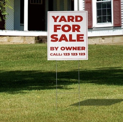 QTY- 5 Heavy Duty Metal H-Stakes Frame Wire Stakes Yard Sign Stake 24"x10"