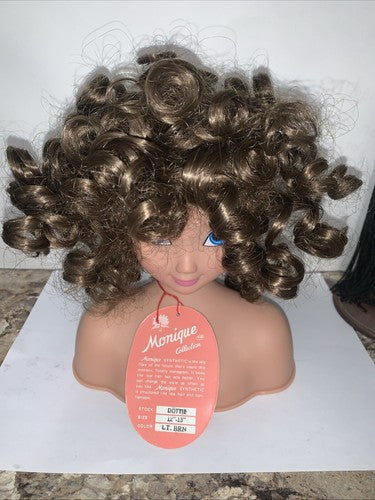 NEW Monique Collection Dottie Doll Wig Light Brown Size 12 13 Curly Ringlets