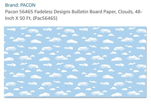 Fadeless Designs Bulletin Board Paper Clouds 48" x 50 ft Roll 56465