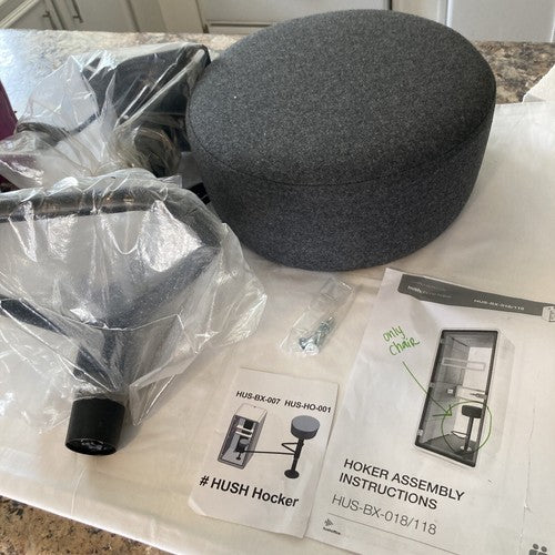 HushPhone REPLACEMENT SEAT Office Phone Booth HUS-BX-018/118 Stool Grey Chair