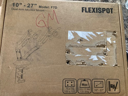 Flexispot F7D Dual-arm 10"-27" Monitor Mount NEW