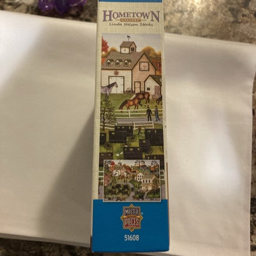 NEW Jigsaw Puzzle Linda Nelson Stocks Hometown 1000 Piece "Sunday Meeting"
