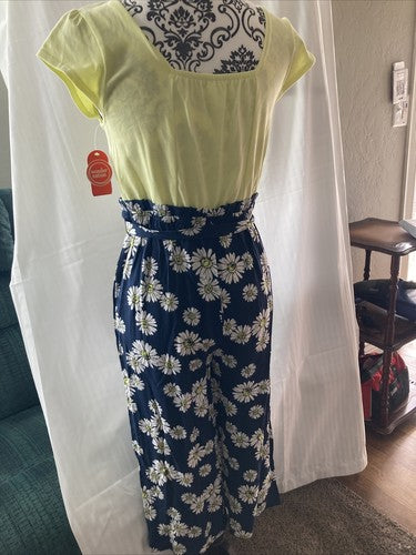 Fashion Jumpsuit XXL 2XG 18 Kid Teen Wonder Nation Yellow Daisy Tie Waist 1 PCs