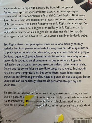 BOOK : Ideas Para Profesionales Que Piensan Edward De Bono Spanish Hard To Find