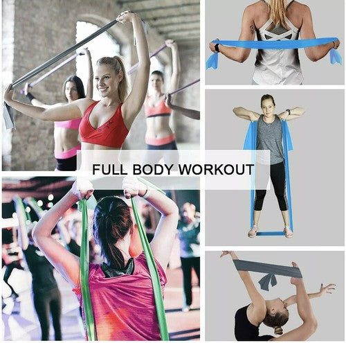 NEW 9 Ft Stretch Resistance Bands Exercise Pilates Yoga Aerobic GYM Home Workout