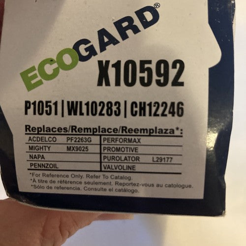 ECOGARD X10592 Premium Cartridge Engine Oil Filter for Conventional Oil Chevy