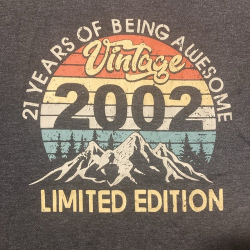 Womenâs X-Large 21 Years Vintage 2002 Limited Edition 21st Birthday T-Shirt XL