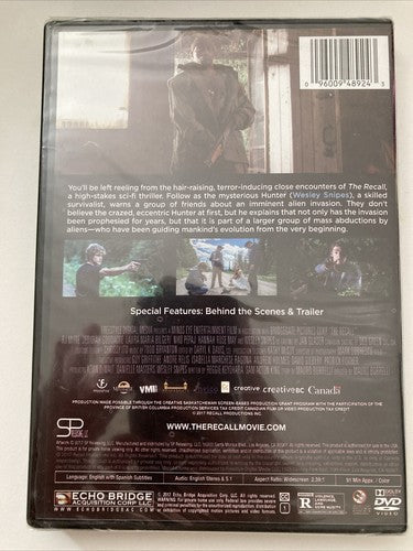 BRAND NEW The Recall DVD Wesley Snipes RJ Mitte Widescreen Sci-fi Thriller Movie