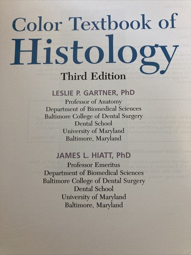 BOOK: COLOR TEXTBOOK OF HISTOLOGY 3rd International Edition Gartner & Hiatt