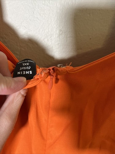SHEIN Curve 3XL Orange Mini Dress NWT Summer Sleeveless Plus Size Vcay