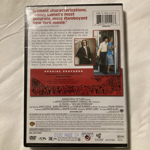 BRAND NEW Movie - Dog Day Afternoon (DVD, 1975) Al Pacino Warner Brothers
