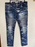 Evolution In Design Menâs jeans 42x32 dark Acid wash Design Textured Trendy Slim