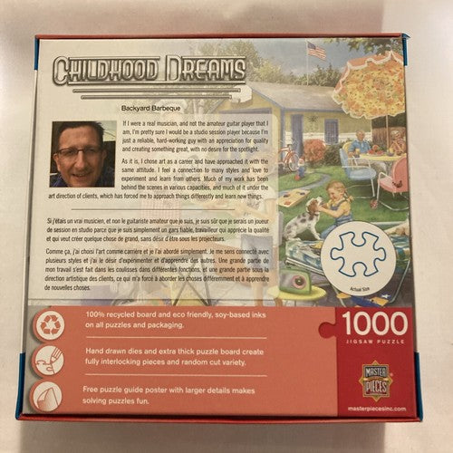 NEW Jigsaw Puzzle CHILDHOOD DREAMS Masterpieces 1000 Piece Backyard Barbeque