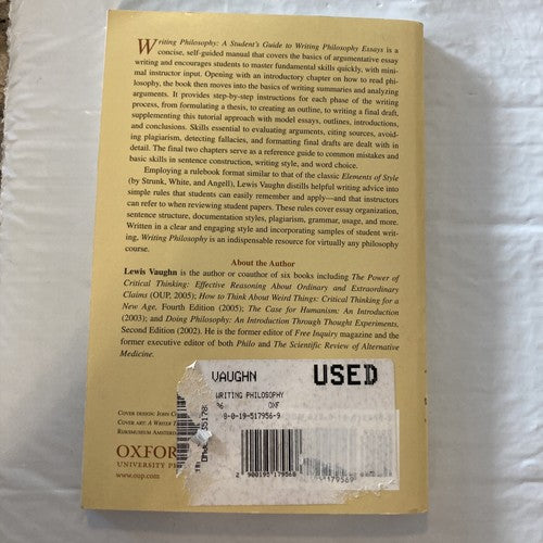 BOOK: Writing Philosophy: A Student's Guide to Writing Philosophy Essays Vaughn
