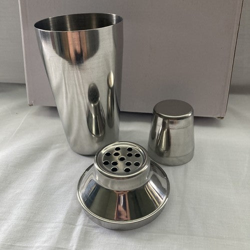 QTY - 12 Choice 16 oz. Stainless Steel 3-Piece Cobbler Cocktail Shaker Martini