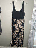 SHEIN Curve Women's 3X Wide Leg Jumpsuit Black/Brown Leaves Leaf Print Plus Size