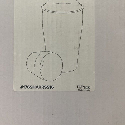 QTY - 12 Choice 16 oz. Stainless Steel 3-Piece Cobbler Cocktail Shaker Martini