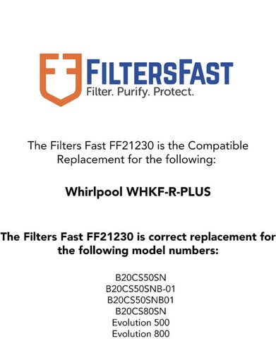 FiltersFast.com FF21230 Water Filter Fridge Whirlpool WHKF-R-PLUS Replacement