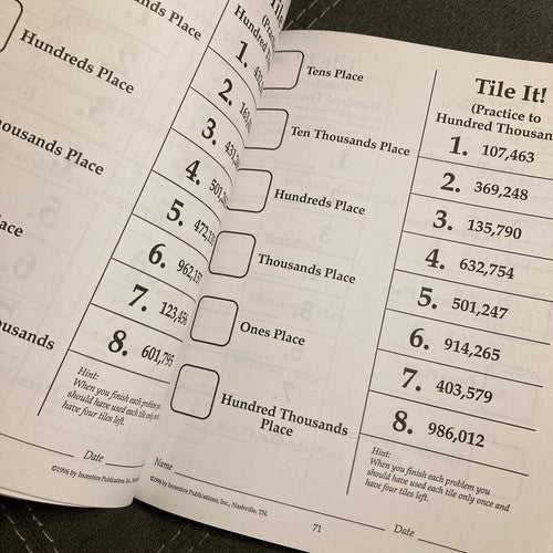 Hands On Math Learning Numeration Activities Workbook BOOK kathleen fletcher