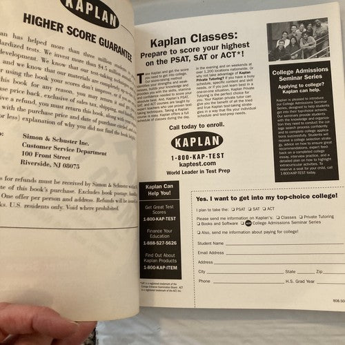 BOOK: SAT Math Mania KAPLAN Higher Score Guaranteed Chris Kensler Test Prep
