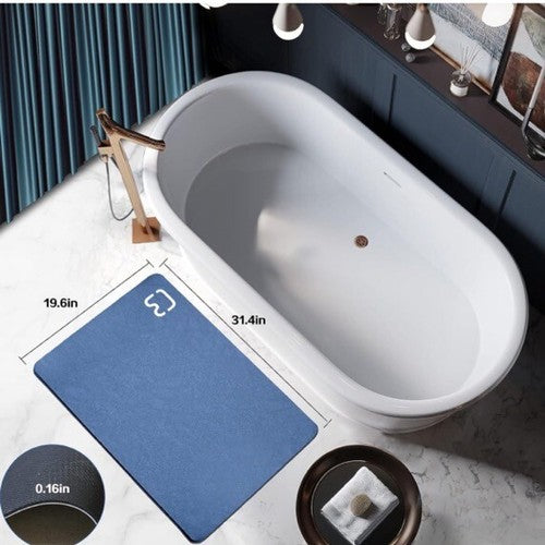 Honcor Lecar Diatomaceous Earth Bath Mat Fast Drying Non Slip 19.6''x31.4â Gray