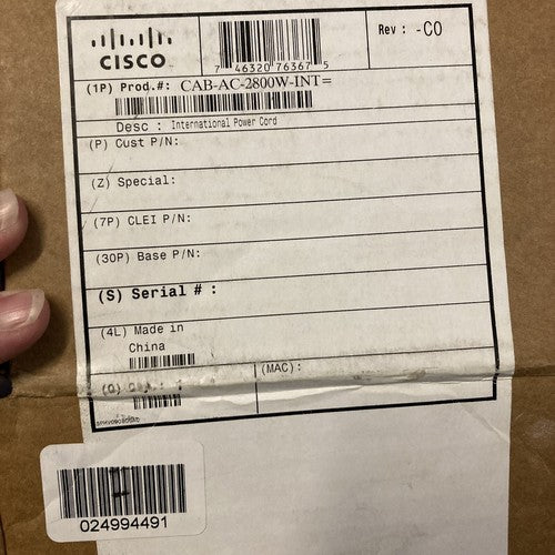 Cisco INTERNATIONAL Power Cord Cable CAB-AC-2800W-INT Grey/blue Plug *BRAND NEW*
