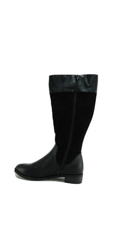 Karen Scott Women's Size 7.5 M Deliee Riding Boots Black Leather Suede Fashion