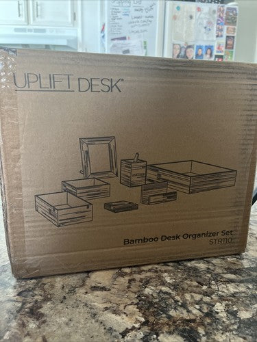 NEW Uplift Desk 8 Piece Bamboo Desk Organizer Set STR110BM Light Wood