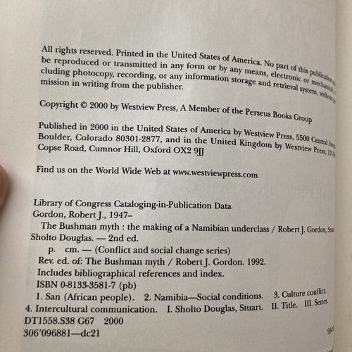BOOK: The Bushman Myth The Making of a Namibian Underclass 2nd Edition 2000