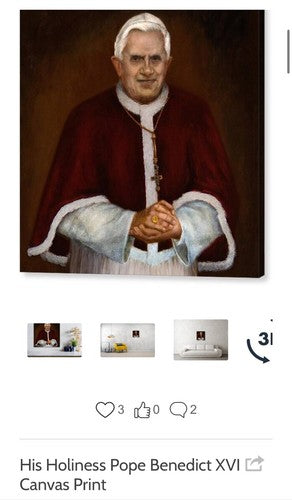 NEW His Holiness Pope Benedict XVI Canvas Print Wall Hanging Religious Italy