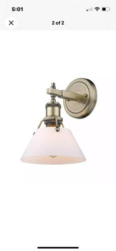 Golden Lighting 8" Bathroom Vanity Light in Aged Brass