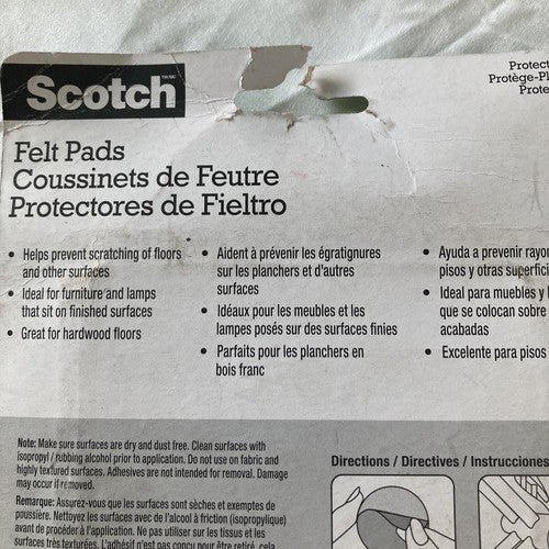 NEW 2 Scotch Felt Pads Felt Furniture Pads for Protecting Hardwood Floors Beige
