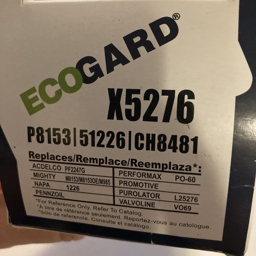 ECOGARD X5276 Premium Cartridge Engine Oil Filter Conventional Mercedes-Benz
