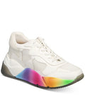 INC Womens White Colorblocked Bubblez Shoes Rainbow Wedge Athletic Sneakers 8 M