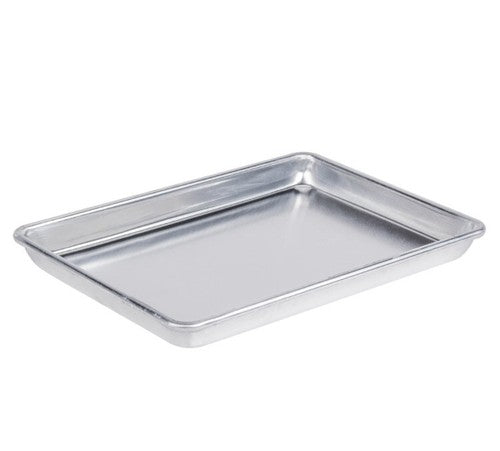 Choice 9-1/2â X 13â Quarter Size Sheet Pan 19 Gauge Aluminum Bun Baking Tray