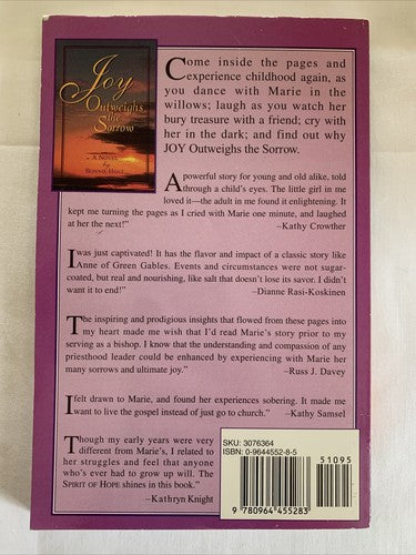 BOOK: Joy Outweighs the Sorrow by Bonnie Holt (1995, Trade Paperback) Childhood