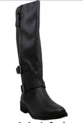 AMERICAN RAG Womenâs Boots 6.5 M Black Strap Zipper Collins Round Toe Leather