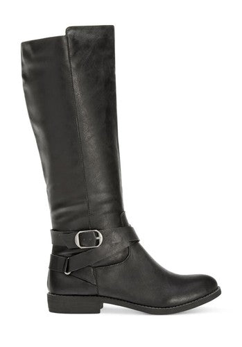 STYLE & COMPANY 7.5 Boots Womens Black Buckle Accent Round Toe Platform Zip-Up