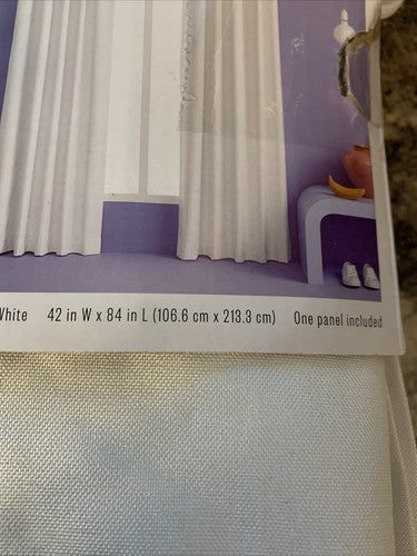 2 Panels 42"W x 84"L Room Darkening Heathered White Window Curtain Essentials