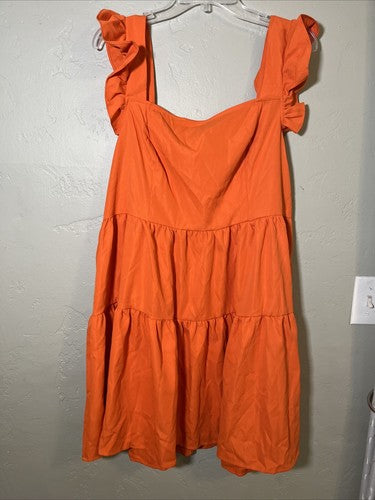 SHEIN Curve 3XL Orange Mini Dress NWT Summer Sleeveless Plus Size Vcay
