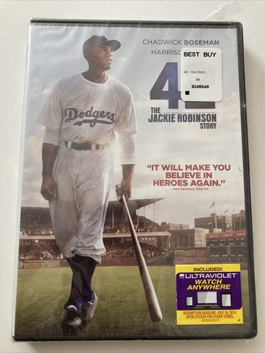 42: The Jackie Robinson Story (Chadwick Boseman,Harrison Ford) (DVD, 2013) NEW