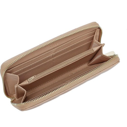 Daisy Rose Womenâs Zip-Around Wallet & Phone Clutch BLUSH RFID Blocking - Vegan